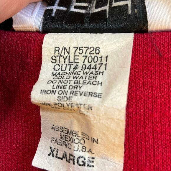 Vintage Teddi Pullover Cardigan Sweater Size XL Red and Black Floral Embroidery - Picture 7 of 9